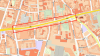 Draufsicht auf eine Karte des Planungsgebiets in Kalk. Gekennzeichnet mit einer roten Linie ist der Abschnitt der Kalker Hauptstraße zwischen Rolshover Straße und Kapellenstraße.